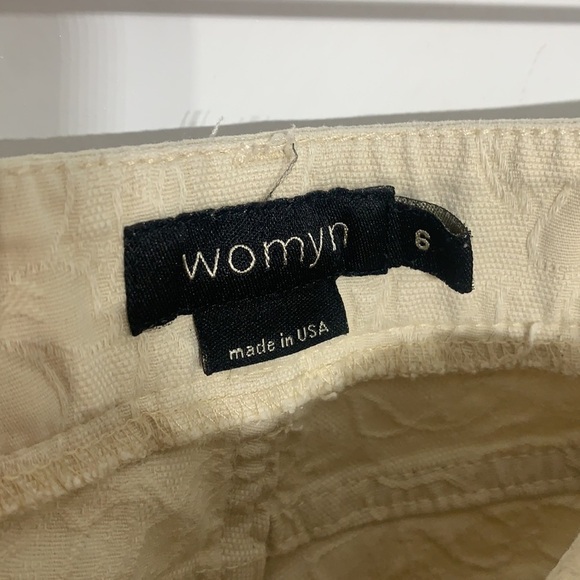 Womyn Bone brocade Straight Leg Chic Pants Women 6 tan - Picture 4 of 7